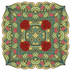 Vector Beautiful Deco Colored Contour Square