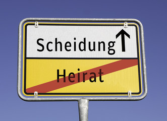 Ortstafel Scheidung/Heirat