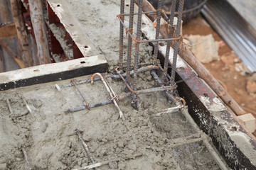 pillar and beam being constructed