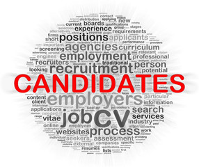 Circular word tags wordcloud of candidate