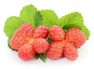 Strawberry with leaves