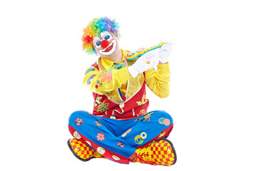 Portrait of a clown isolated on white background