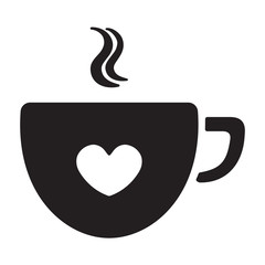 black cup with heart