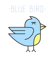 Blue bird logo. Vector illustration.