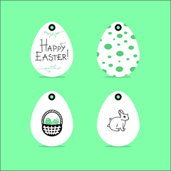 Happy easter design. Gift tags with Easter illustrations. Easter