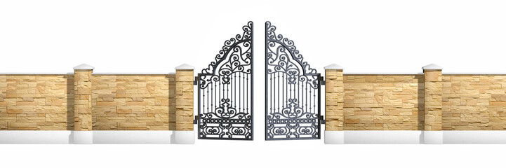 Classical design black iron gate