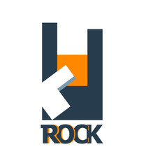 Rock hand logo. Vector illustration