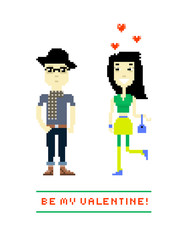 Be my Valentine. Vector illustration of a valentines couple. Pix