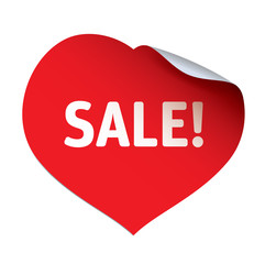 Red vector sticker and Heart SALE