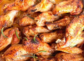 Meat fried chicken wings in the oven