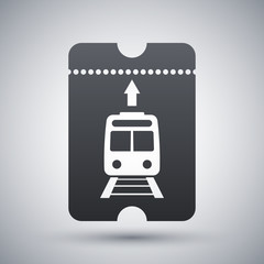 Train ticket icon, vector
