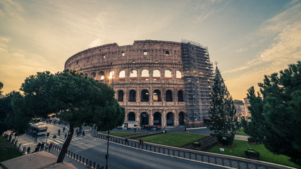 Fototapeta na wymiar Rome, Italy: Colosseum, Flavian Amphitheatre