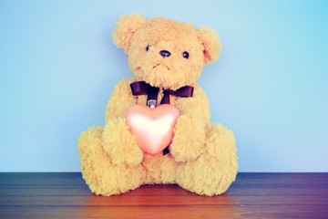 Teddy Bear toy with filter effect retro vintage style