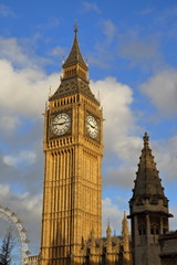 Fototapeta na wymiar Big Ben et London Eye - Londres