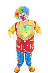 Portrait of a clown isolated on white background