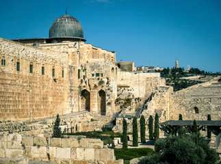 Fototapeta premium Al Aqsa mosque, Mount of Olives, Jerusalem