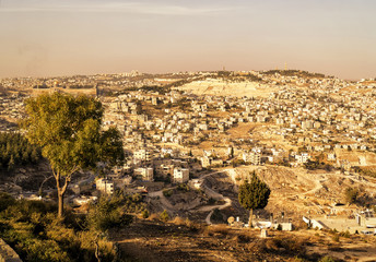 Fototapeta premium View of the Jerusalem, Old City and Mount of Olives