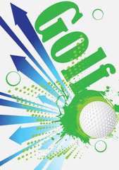 Vertical golf poster with arrow