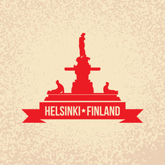 Havis Amanda the symbol Of Helsinki, Finland, Simple flat concept for tourism presentation, banner, placard or web site.