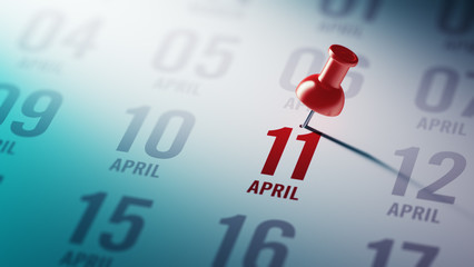 April 11 written on a calendar to remind you an important appoin