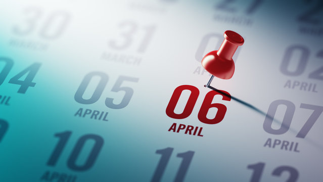 April 06 written on a calendar to remind you an important appoin