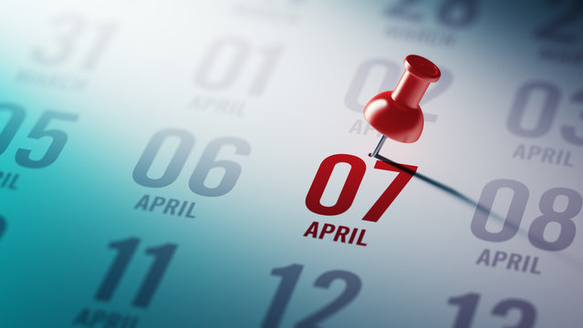 April 07 written on a calendar to remind you an important appoin