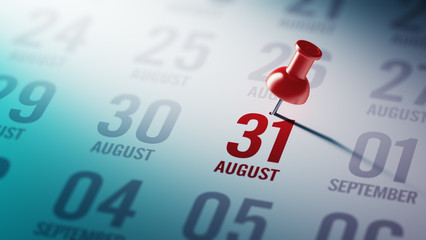 August 31 written on a calendar to remind you an important appoi