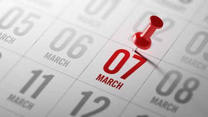 March 07 written on a calendar to remind you an important appoin