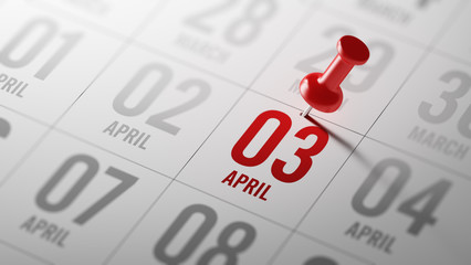 April 03 written on a calendar to remind you an important appoin
