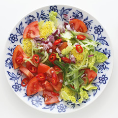 Gemüsesalat  mit Tomate, Gurke und Paprika