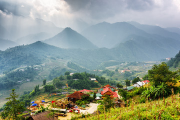 View of Cat Cat Village at Sa Pa District, Vietnam