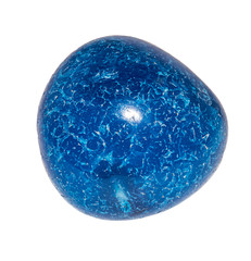 Blue Apatite stone (Madagascar) isolated