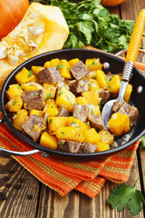 Beef stew with pumpkin
