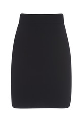 Cut-out of Plain Black Mini Skirt on Invisible Mannequin