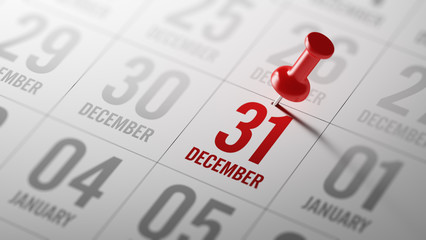 December 31 written on a calendar to remind you an important app