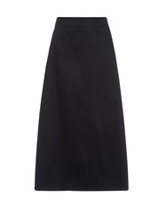 Cut-out of Plain Black A-Line Skirt on Invisible Mannequin