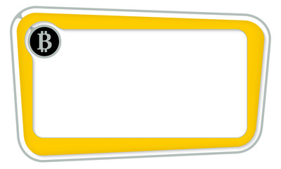 Vector box for your text with bit coin symbol