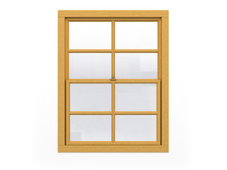 closed wooden window isolated on white
