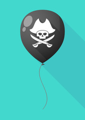Long shadow balloon with a pirate skull