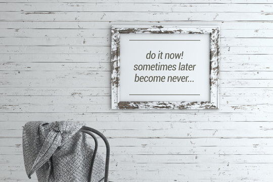 Inspirational Quote on Picture Frame.
