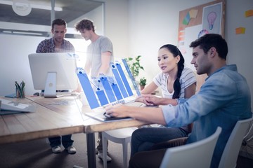 Composite image of percentages graphical representation