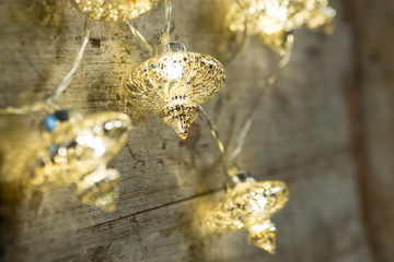 Close-up of Crystal Clear Lantern Light Chain