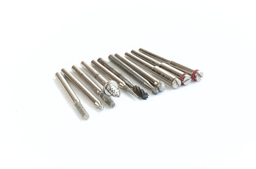 Set of different mini rotary tool bits