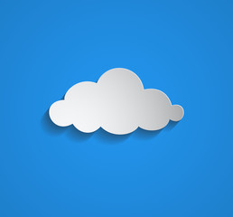 white cloud with shadow on blue sky background.vector eps Ai 10 illustration, could be used in several ideas and topics like cloud computing, weather condition ,child room wall background, cartoons...