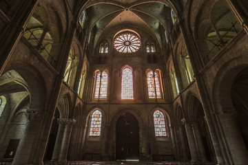 interiors and details of Saint-Remi basilica, Reims, France