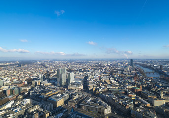 Fototapeta na wymiar Panorama Skyline Frankfurt, Hochhäuser, EZB, Paulskirche, Römer, Zeil, Frankfurt am Main, Hessen, Deutschland, Europa