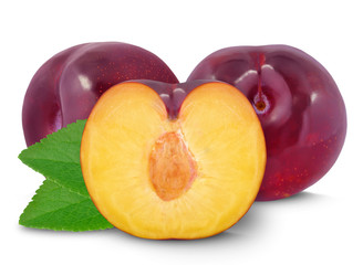 plums isolated