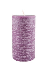 Purple candle isolated on white