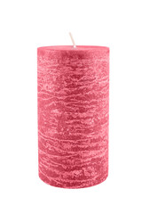 Red candle isolated on white