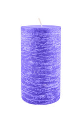 Blue candle isolated on white
